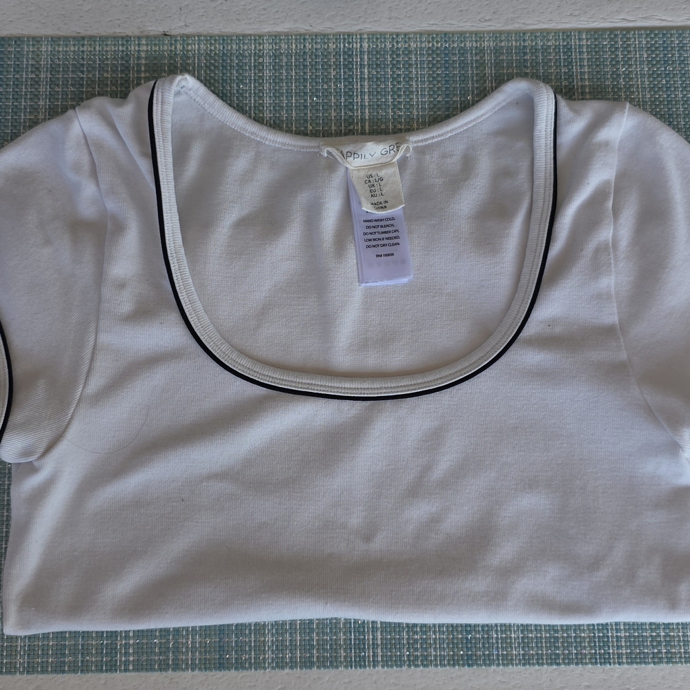 Happily Grey Spandex Stretchy White Top
